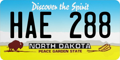 ND license plate HAE288