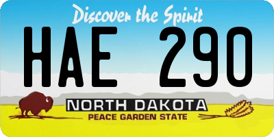 ND license plate HAE290