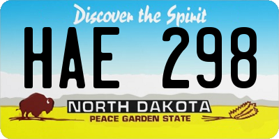 ND license plate HAE298
