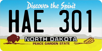 ND license plate HAE301