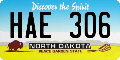ND license plate HAE306