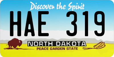 ND license plate HAE319