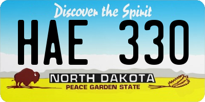 ND license plate HAE330
