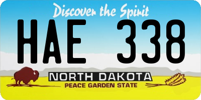 ND license plate HAE338