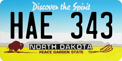 ND license plate HAE343