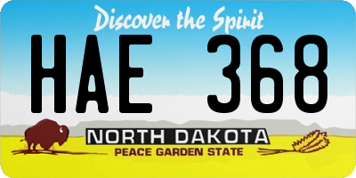 ND license plate HAE368