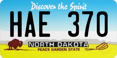 ND license plate HAE370