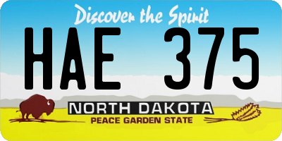 ND license plate HAE375
