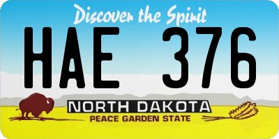 ND license plate HAE376
