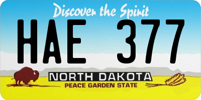 ND license plate HAE377