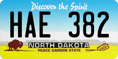 ND license plate HAE382