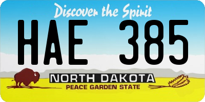 ND license plate HAE385
