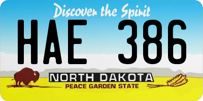 ND license plate HAE386