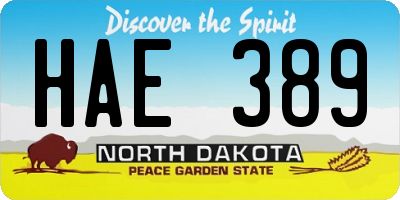ND license plate HAE389