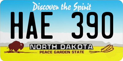 ND license plate HAE390