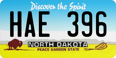 ND license plate HAE396