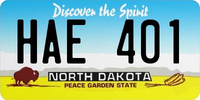 ND license plate HAE401