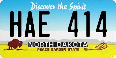ND license plate HAE414