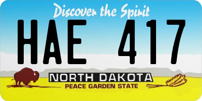 ND license plate HAE417