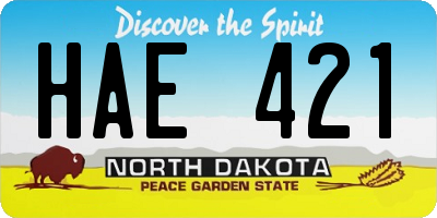 ND license plate HAE421