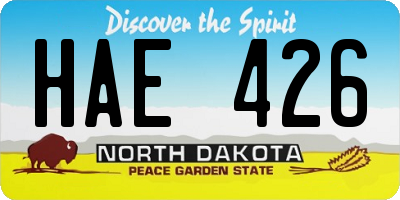 ND license plate HAE426