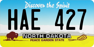 ND license plate HAE427