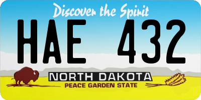 ND license plate HAE432