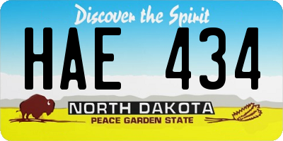 ND license plate HAE434