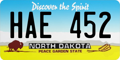 ND license plate HAE452