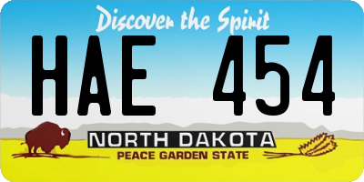 ND license plate HAE454
