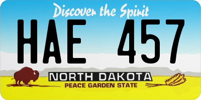 ND license plate HAE457