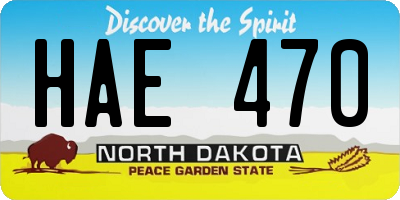 ND license plate HAE470