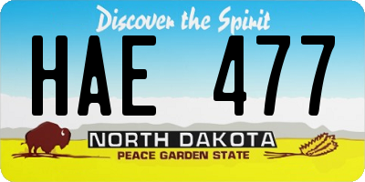 ND license plate HAE477