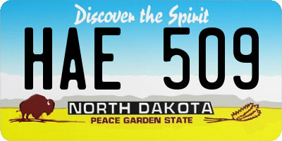 ND license plate HAE509
