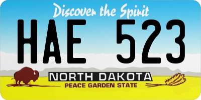 ND license plate HAE523