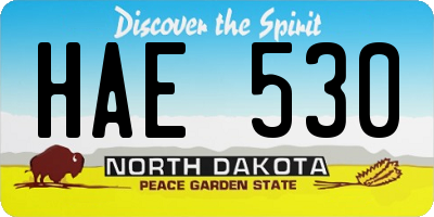 ND license plate HAE530