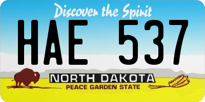 ND license plate HAE537
