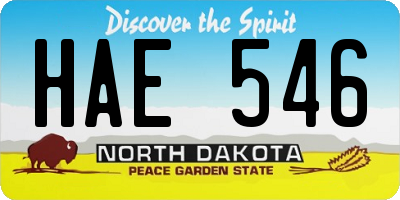 ND license plate HAE546