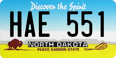 ND license plate HAE551