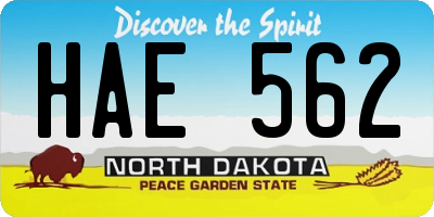 ND license plate HAE562