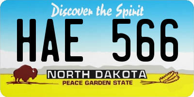 ND license plate HAE566