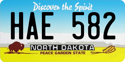 ND license plate HAE582