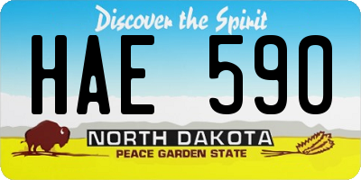 ND license plate HAE590