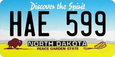 ND license plate HAE599