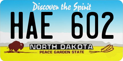 ND license plate HAE602