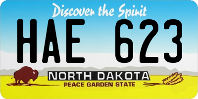 ND license plate HAE623