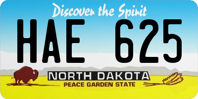 ND license plate HAE625