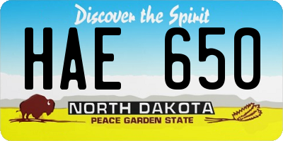 ND license plate HAE650
