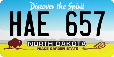ND license plate HAE657