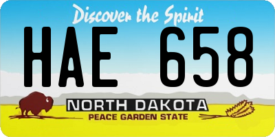 ND license plate HAE658